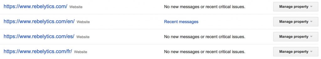search console subfolder structure