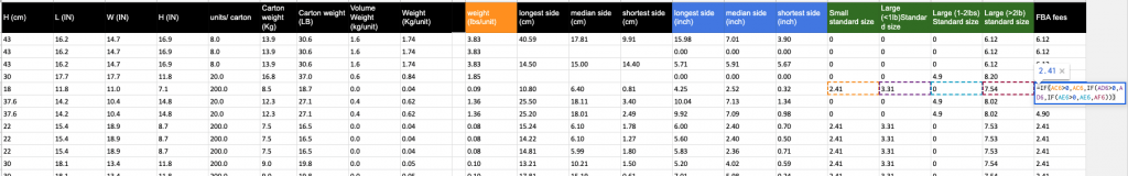 fba fees formula