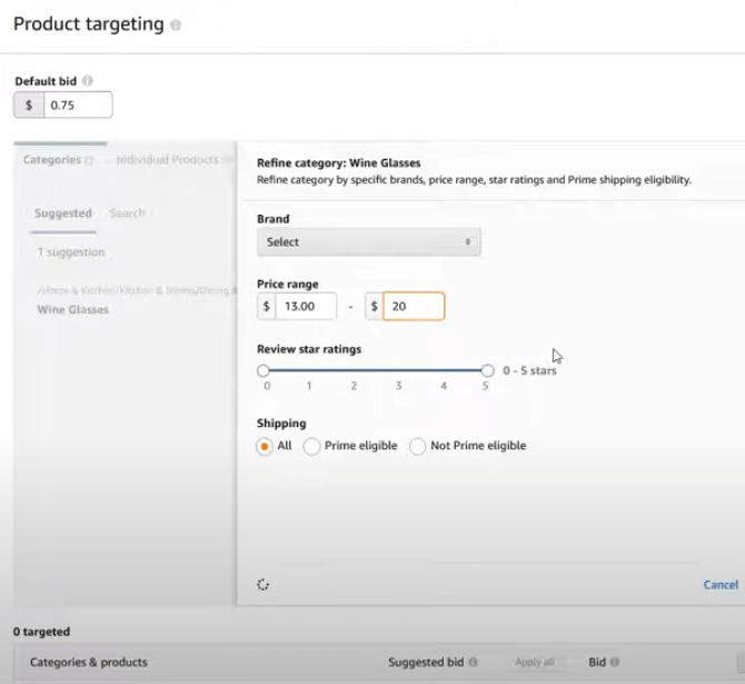 Verfeinern Sie das Kategorie-Targeting