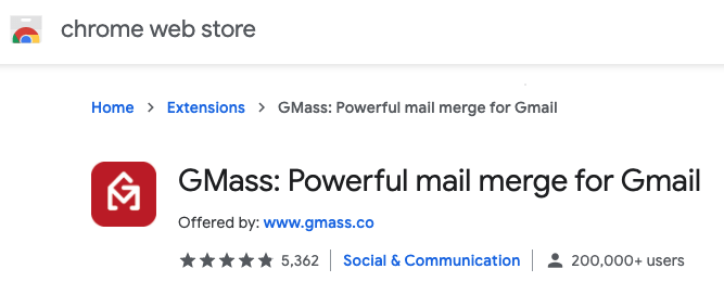 gmass extension